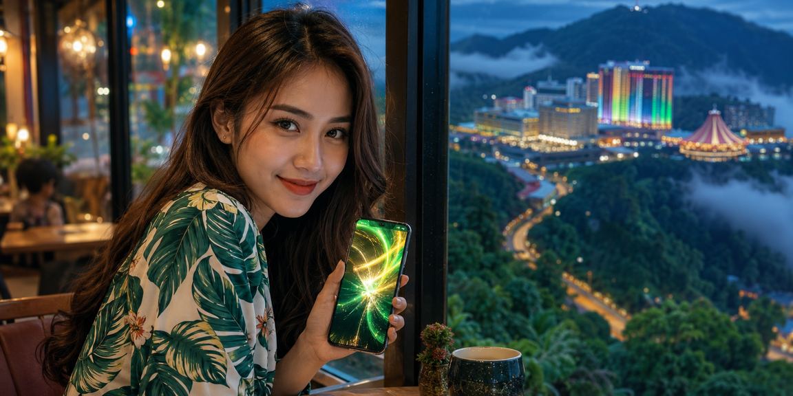 Suasana Genting Highlands sebagai latar belakang pengguna membuat deposit untuk promosi g20 Malaysia