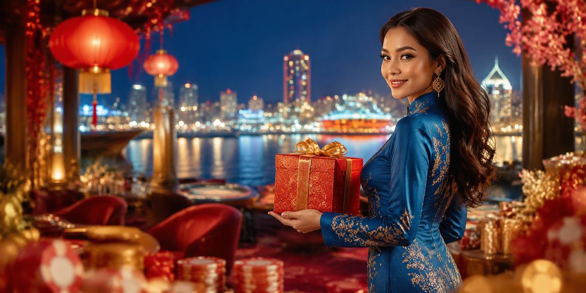 Pengguna Malaysia berpakaian baju kurung menyemak promosi dan bonus tawaran g20 dalam talian