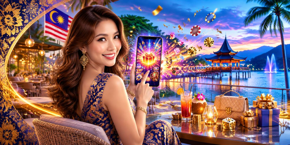 Pengguna Malaysia berpakaian batik menikmati permainan kasino mudah alih dan promosi menarik g20