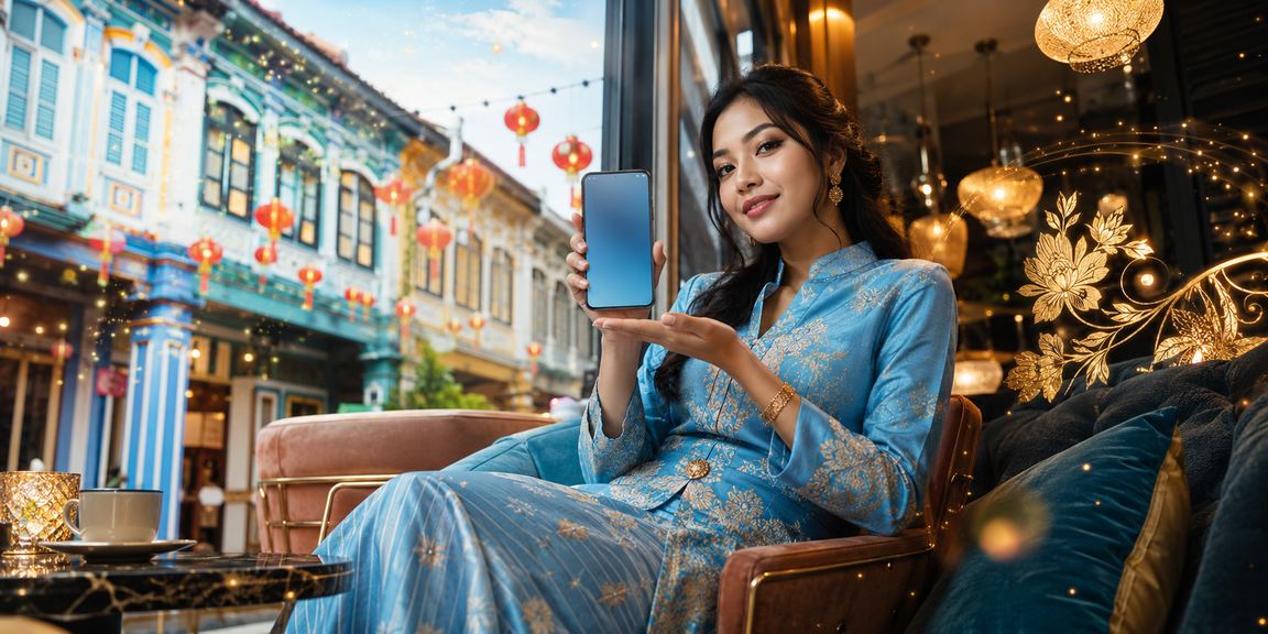 Pengguna Pulau Pinang berpakaian baju kurung membuat deposit untuk bermain blackjack di platform g20